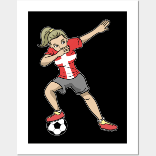 Soccer Denmark Soccer Player Girls Posters and Art